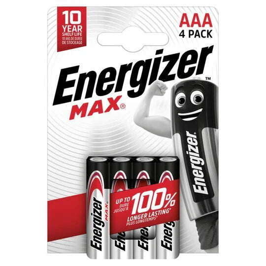 Energizer MAX Alkaline AAA (4 Pack)